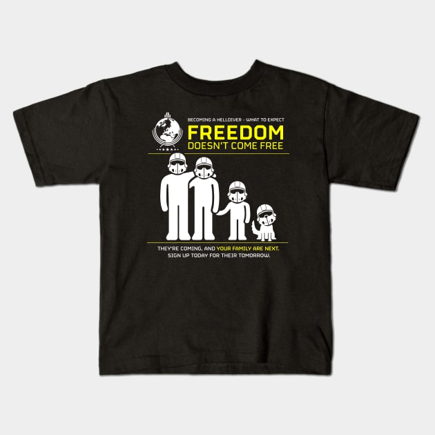 Freedom Doesn't Come Free Kids T-Shirt by lightsdsgn